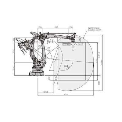 Laadvermogen 700kg Robot Arm 4 Axis CP700L Kawasaki