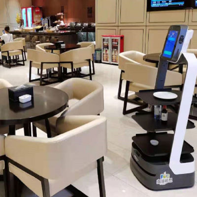 Korean Voice Service Robot Zhaocaibao AI Restaurant Waiter With  Korean Voice Interaction For Food Delivery Robot