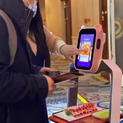 Korean Voice Service Robot Zhaocaibao AI Restaurant Waiter With  Korean Voice Interaction For Food Delivery Robot